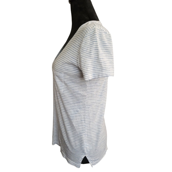Madewell Blue And White Striped V-Neck Women's Top XXS - Picture 5 of 12